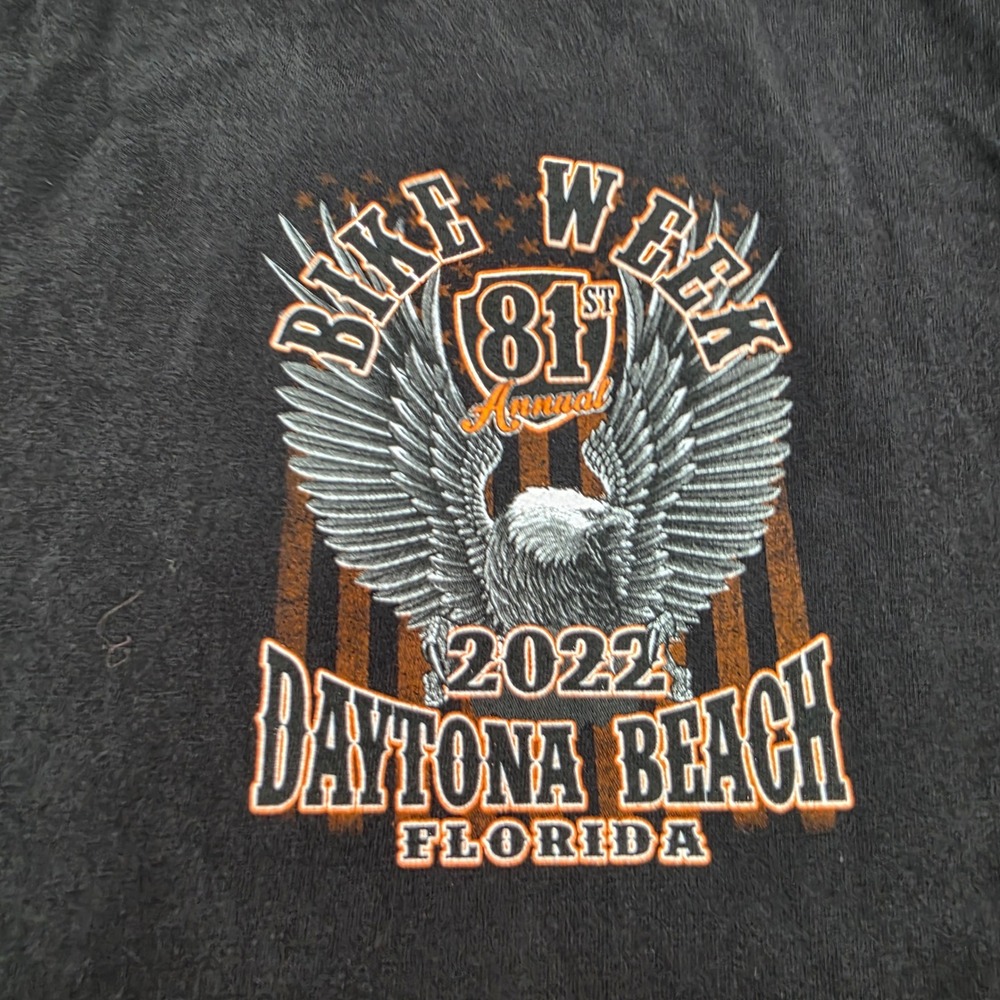 Daytona Beach Bike Week 81st Annual 2022 Graphic T-Shirt Mens‎ XL Black USAFade